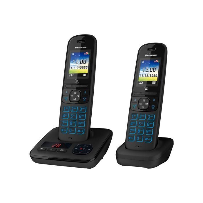Teléfono inalámbrico - PANASONIC - KXTGH722FRB - Bloqueo de llamadas - Contestador automático - Pantalla LCD