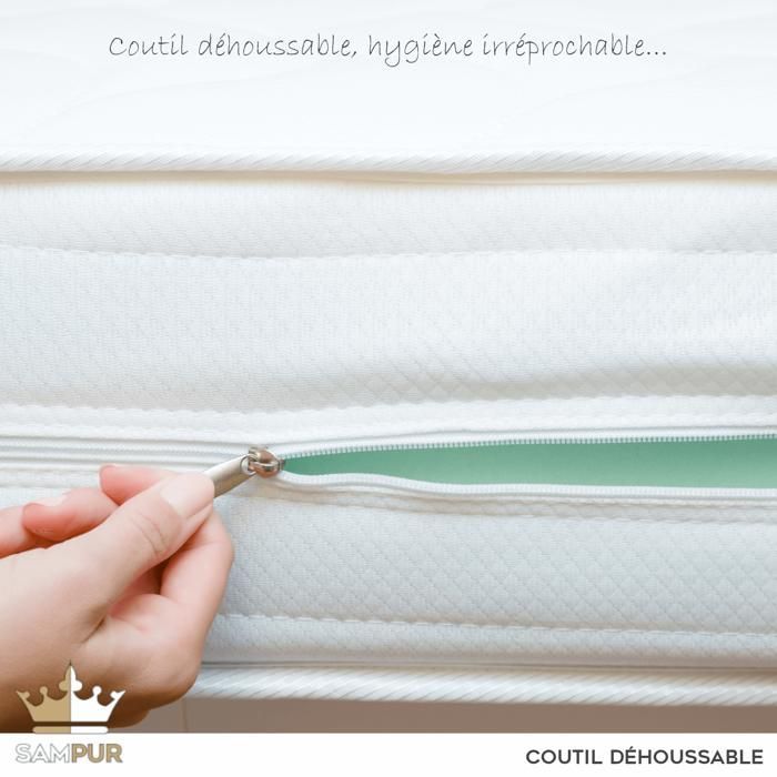 Colchón Visco Dream 70x190 de Sampur | 18 cm de grosor - Colchón de espuma viscoelástica para camas eléctricas - Espuma de alta resiliencia