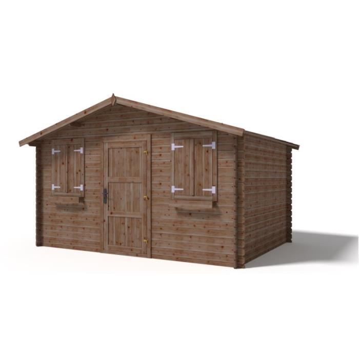 Gartenhaus aus Holz, 12 m² (4 x 3 m), imprägniert, 28 mm dick, Farbe: Braun | DOM418 | ALTANKA