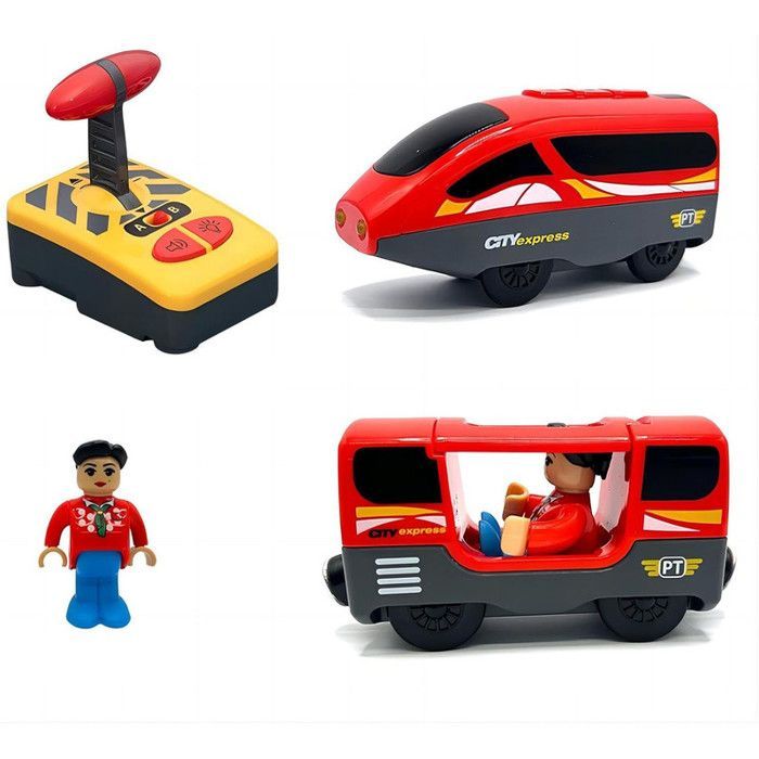 OBEST Remote Control Electric Train Toys, RC Magnetic Motorized Train, Compatible with Wooden Tracks, Gifts for Children