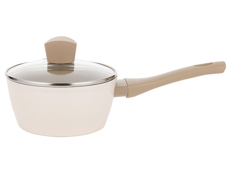 Rondel aluminiowy z pokrywką Mokka 1,1 l beżowy