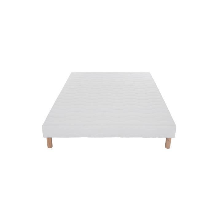 Gestoffeerde bedbodem - 160x200 - 11 massief houten latten - Witte stof - 2-zits