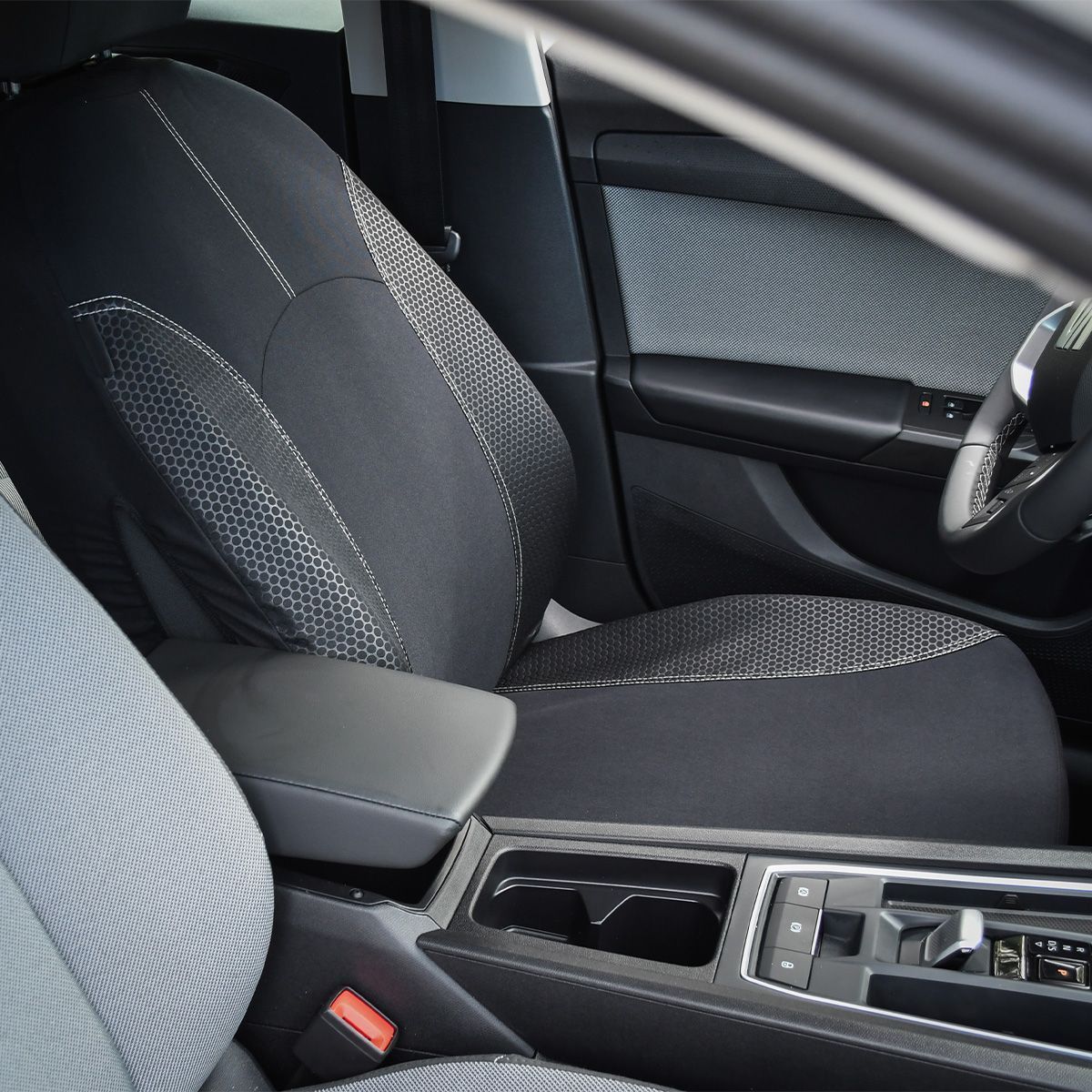 Coprisedile auto - XLCOVER - Compatibile con airbag - Nero - Universale - 3 pezzi