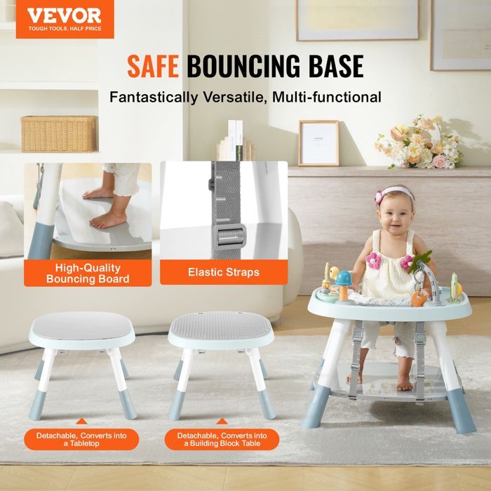 VEVOR Baby Activity Center - Interactive Play Table - Toddler Bouncer with Developmental Toys, Music, and Songs