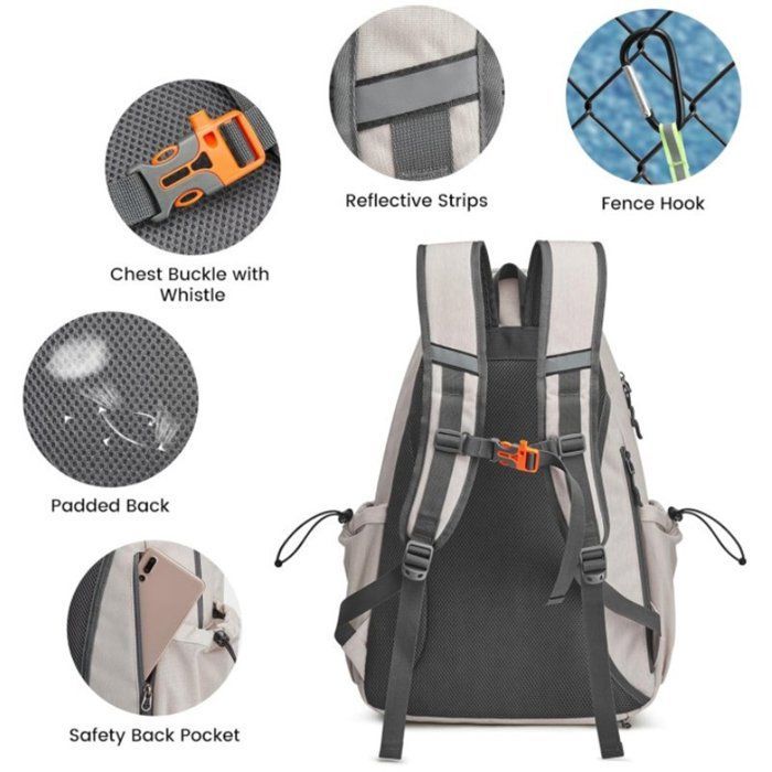 Waterproof tennis bag with compartment for shoes and rackets - Black