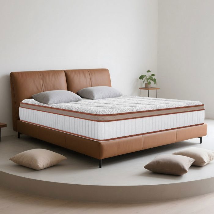 Colchón de 140x200 cm, 28 cm de grosor, látex azul + espuma viscoelástica, certificado Oeko-Tex, ergonómico de 10 zonas, ultratranspirable.