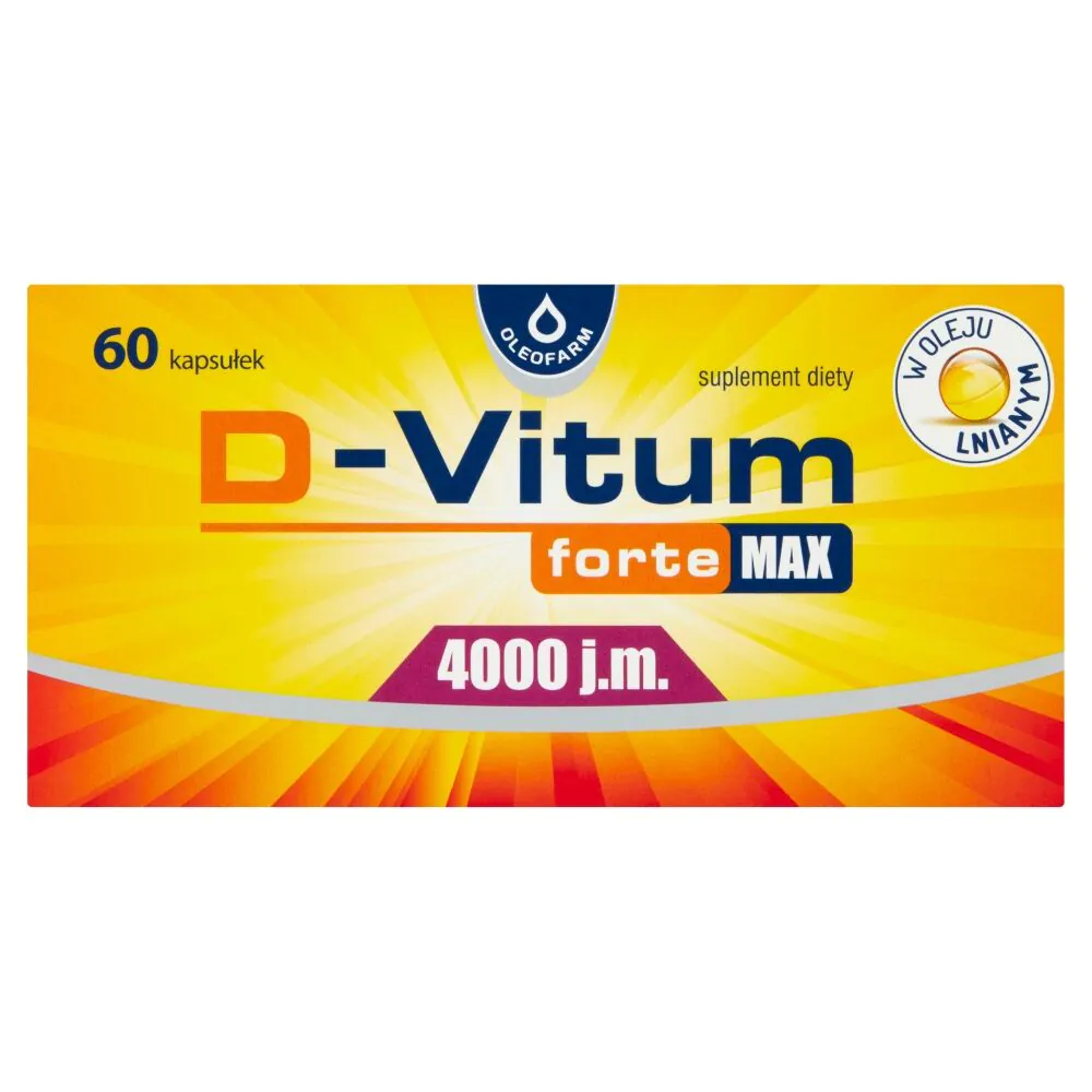 D-Vitum Forte Max 4000 j.m., Suplement diety z witaminą D, Kapsułki