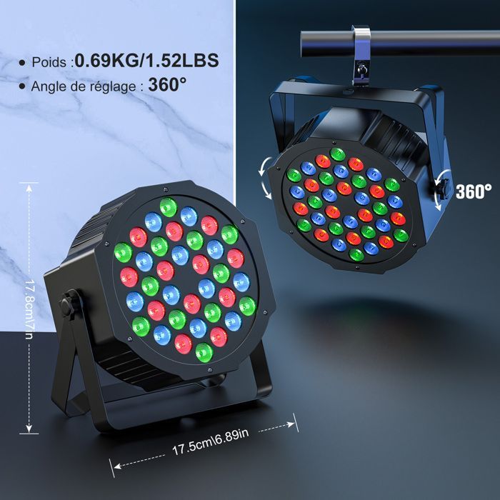 PACK OF 4 LED PROJECTORS - JAJALUYA DJ RGB SOUND Stage Lights for BAR CLUB DISCO DANCE PARTY