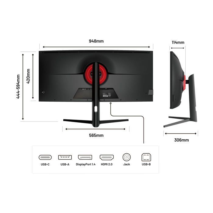 Monitor curvo per PC - JAPANNEXT - 39,7