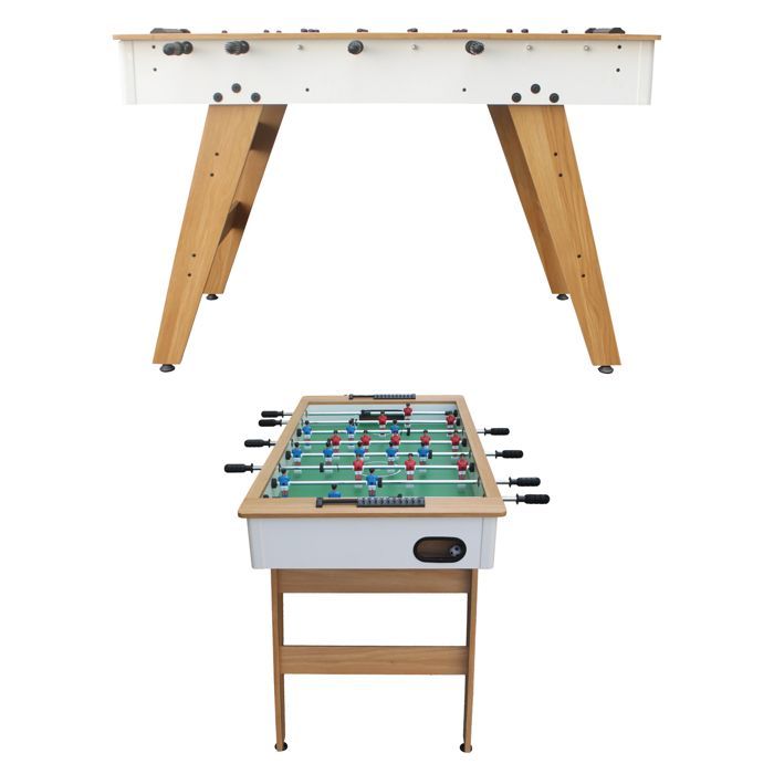 120 cm witte en houten tafelvoetbaltafel