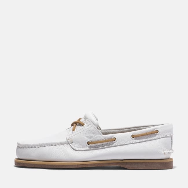 Scarpa da Barca in Pelle Classic da Uomo in                bianco