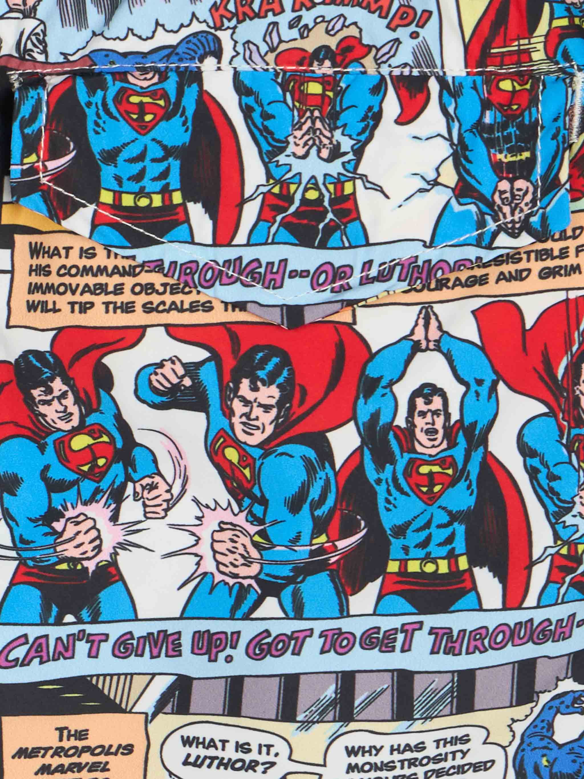 Costume da bagno in tessuto leggero da bambino dei fumetti Superman |