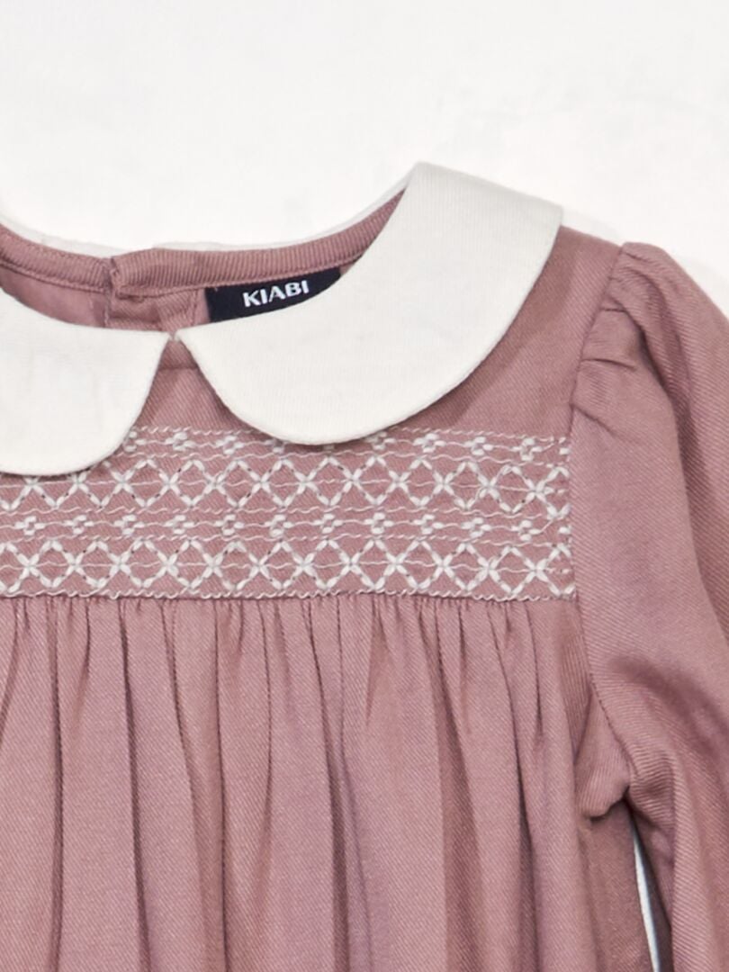 Vestido evasê com gola claudine - ROSA