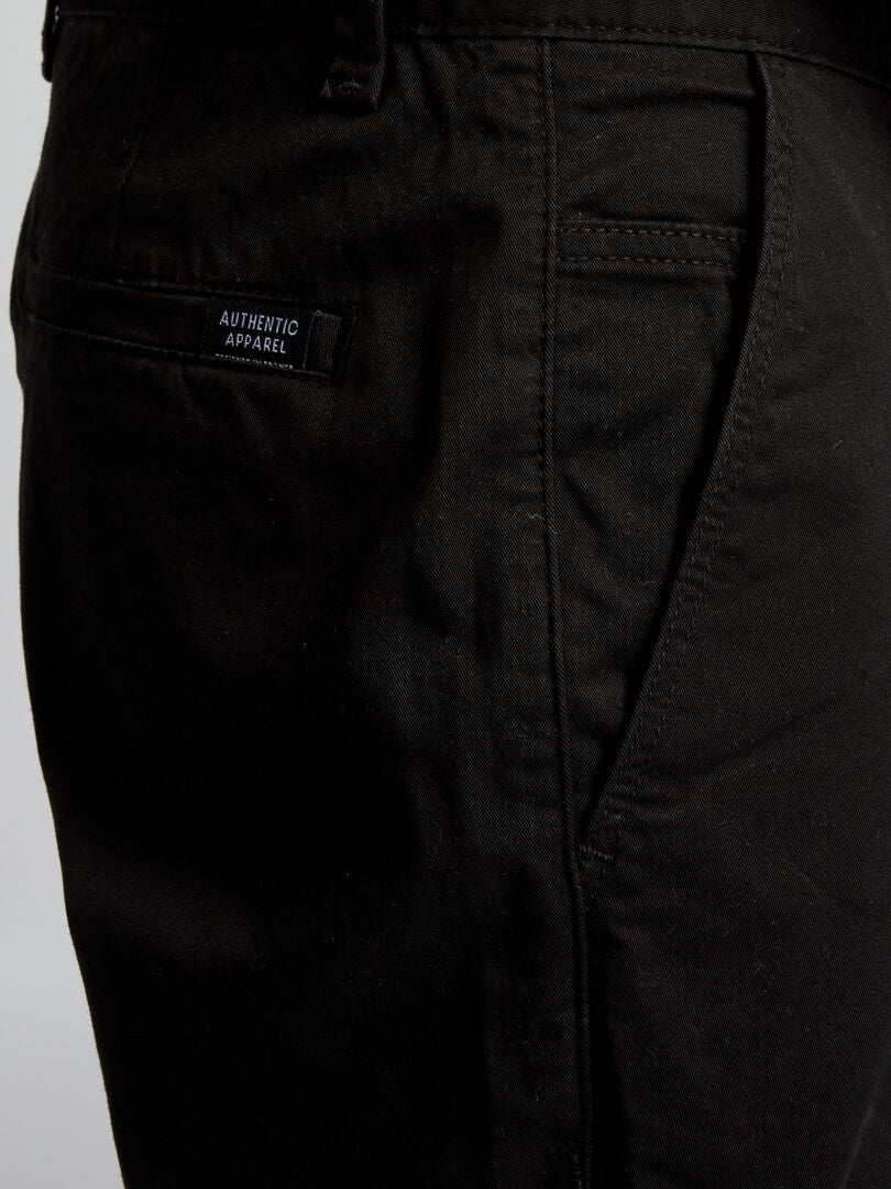 Effen chino broek - zwart