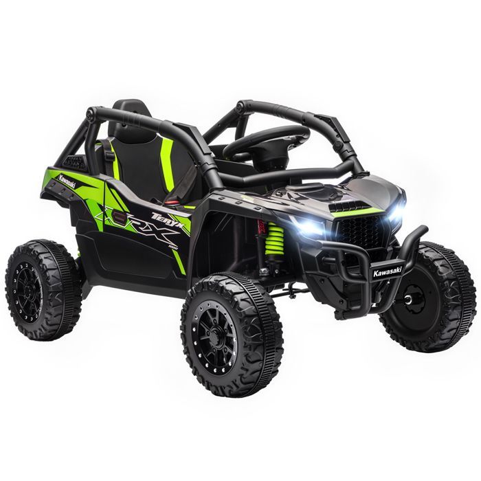 Children's Electric UTV Car - AIYAPLAY - KAWASAKI TERYX KRX 1000, 12V, 2 x 25W Motors, 2.4GHz Remote Control - 100x64x56cm - Black