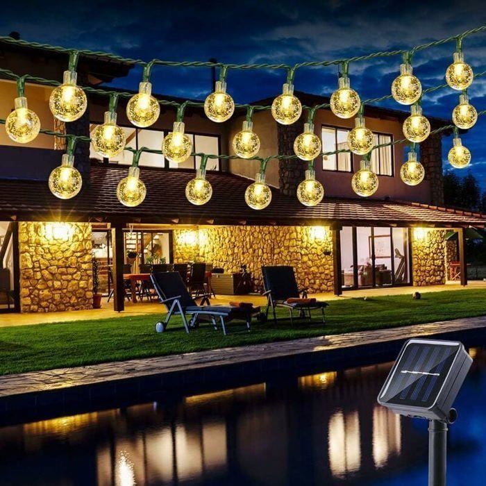 Guirlande Lumineuse Solaire Extrieure 6.5M 30 LED 8 Modes Impermables pour Jardin et Ftes