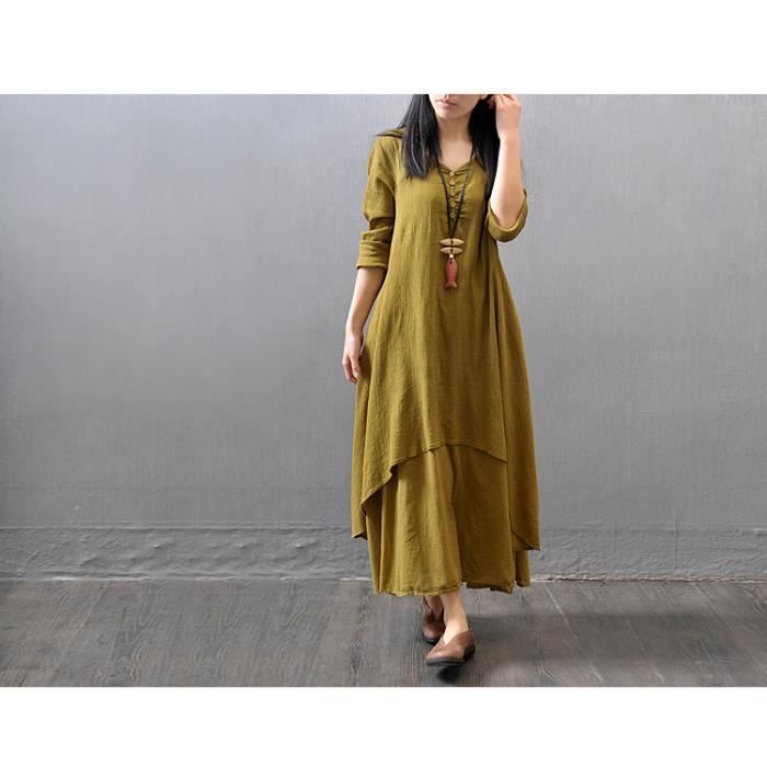 Vestido vintage de cuadros para mujer con bajo asimétrico, verde verano.