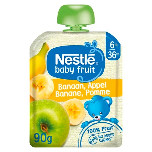 Nestlé vrečke za stiskanje jabolk in banan 6+M<br>4 kosi
