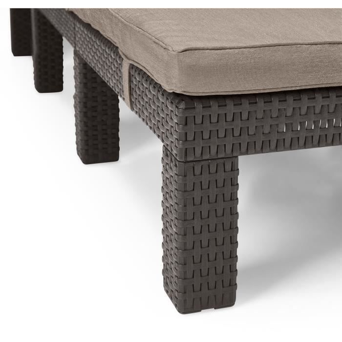 Allibert by KETER - Daytona - sun lounger - imitation rattan resin - brown - adjustable backrest
