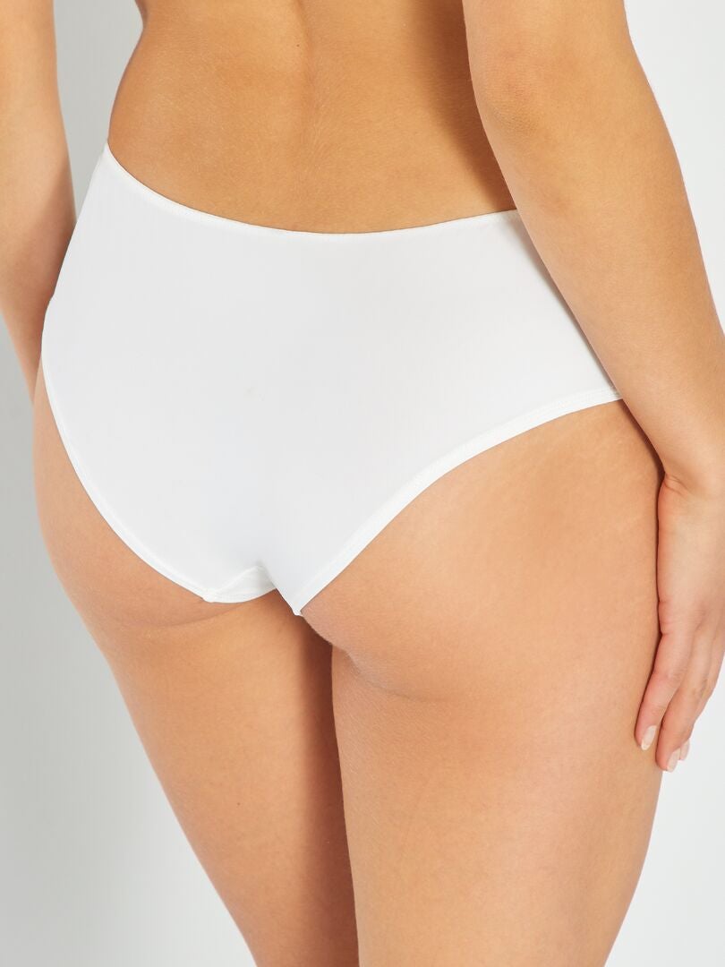 Culottes van microvezel en kant - wit