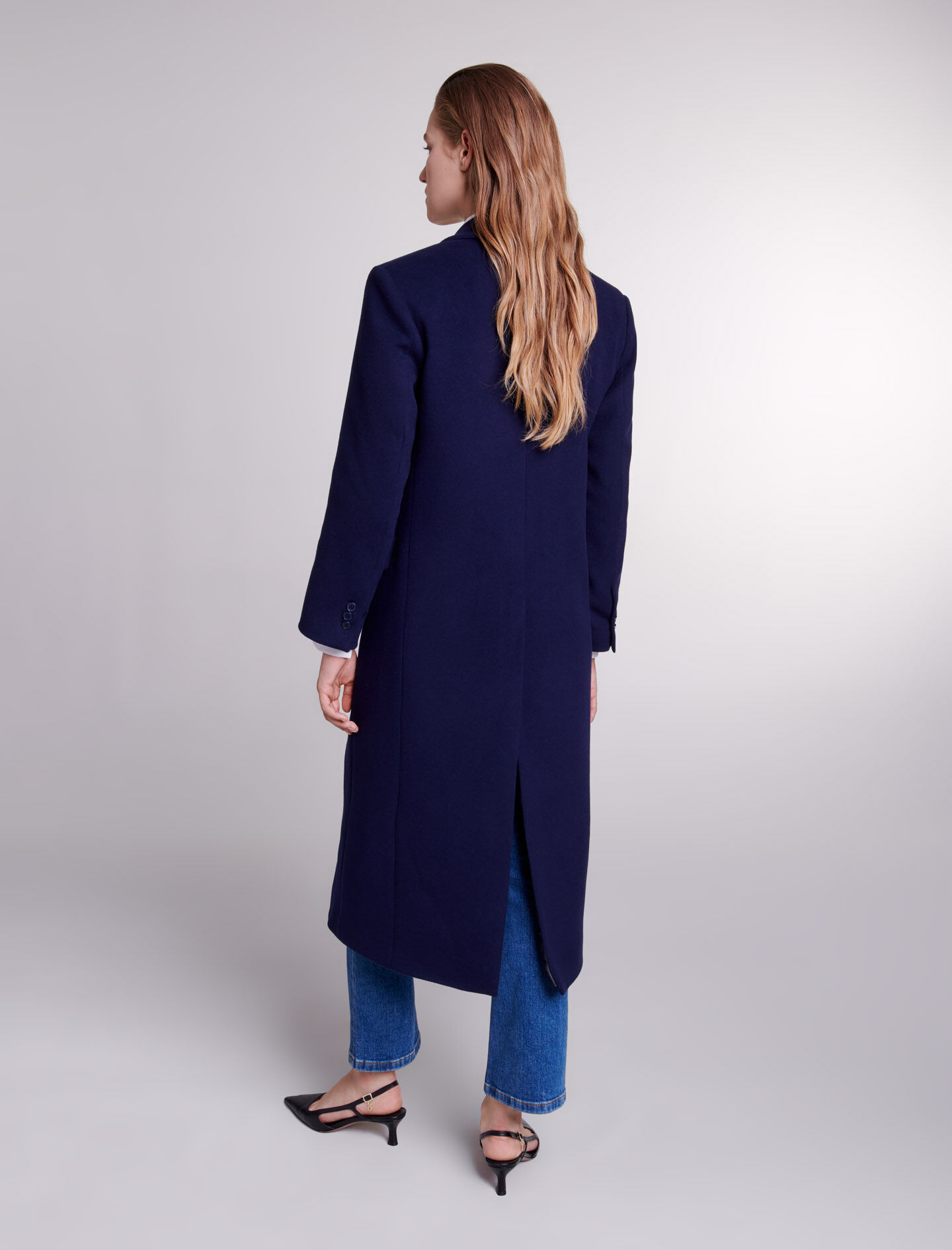 Lange jas - Marineblauw
