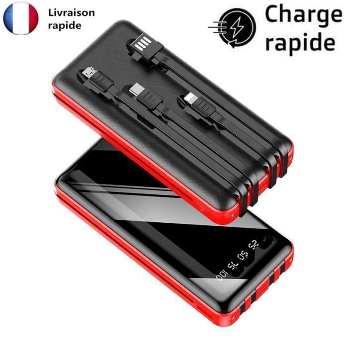 Weuiortn®23800mAh Portable Batterie Externe Power Bank Avec 4 lignes données convient charger rapidement tous les Téléphones