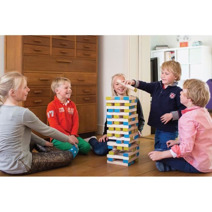 Bouwset - BS - Gigantische Jenga-toren - Hout - Blauw - Geschikt voor kinderen vanaf 4 jaar