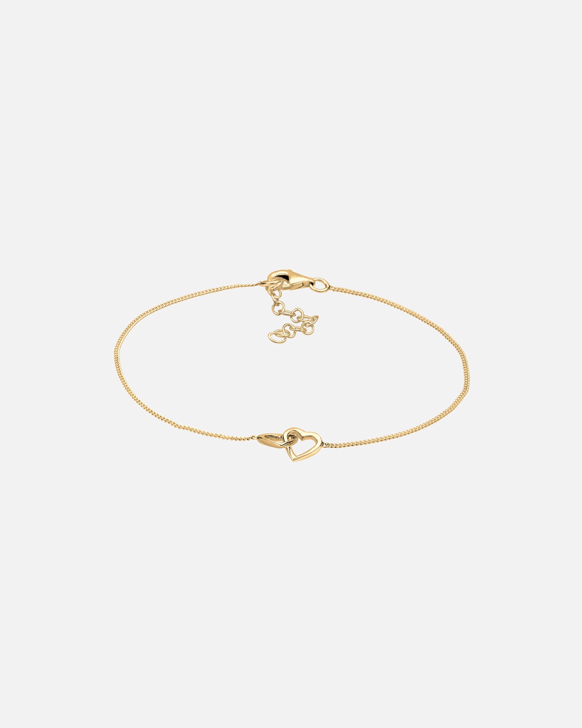 Elli Femmes Cœur Entrelacé Connexion en Argent Sterling 925 Plaqué Or