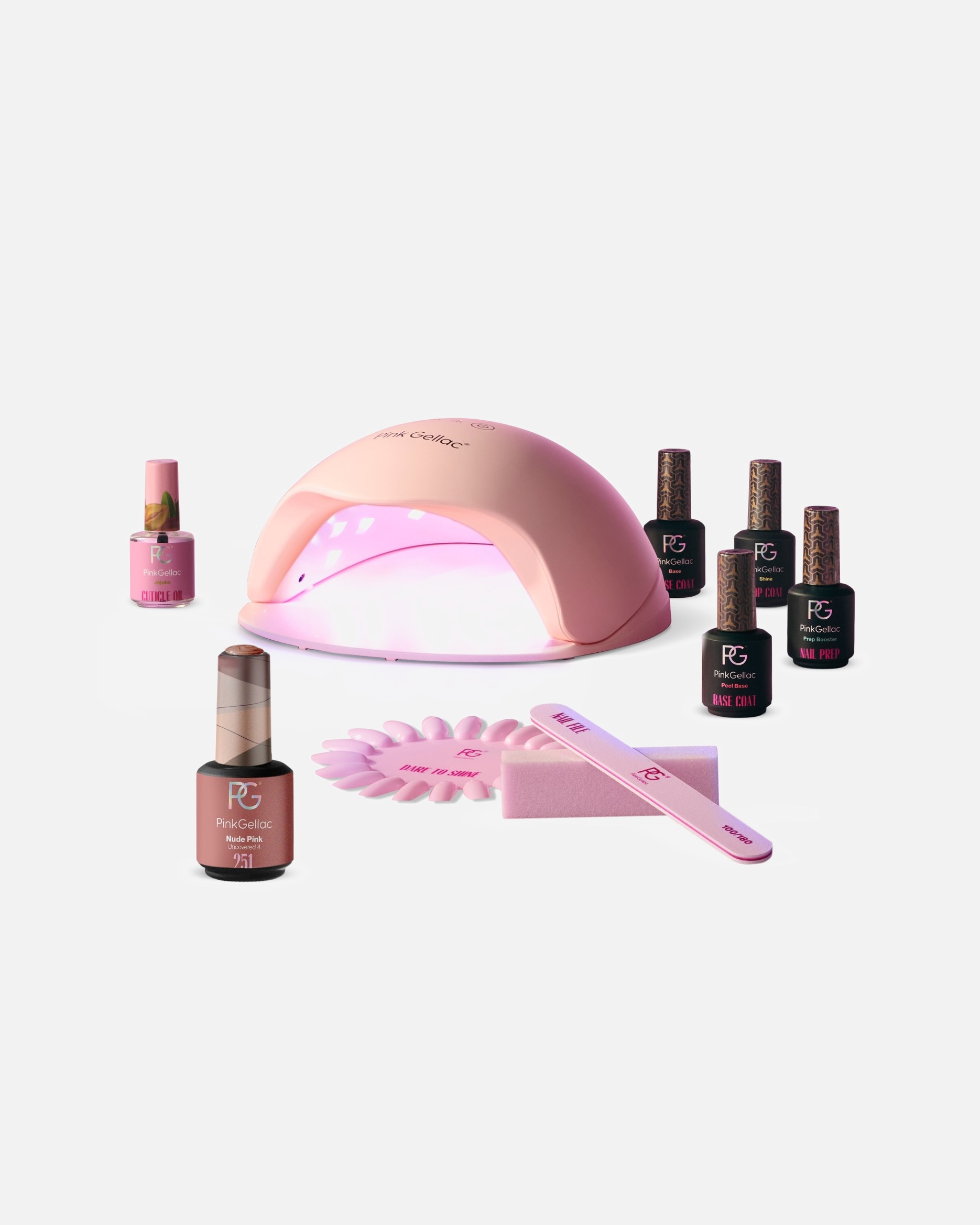 Růžový gellac UV lak na nehty Premium Starter Set pro sloupnutí a odstranění – 1 kus