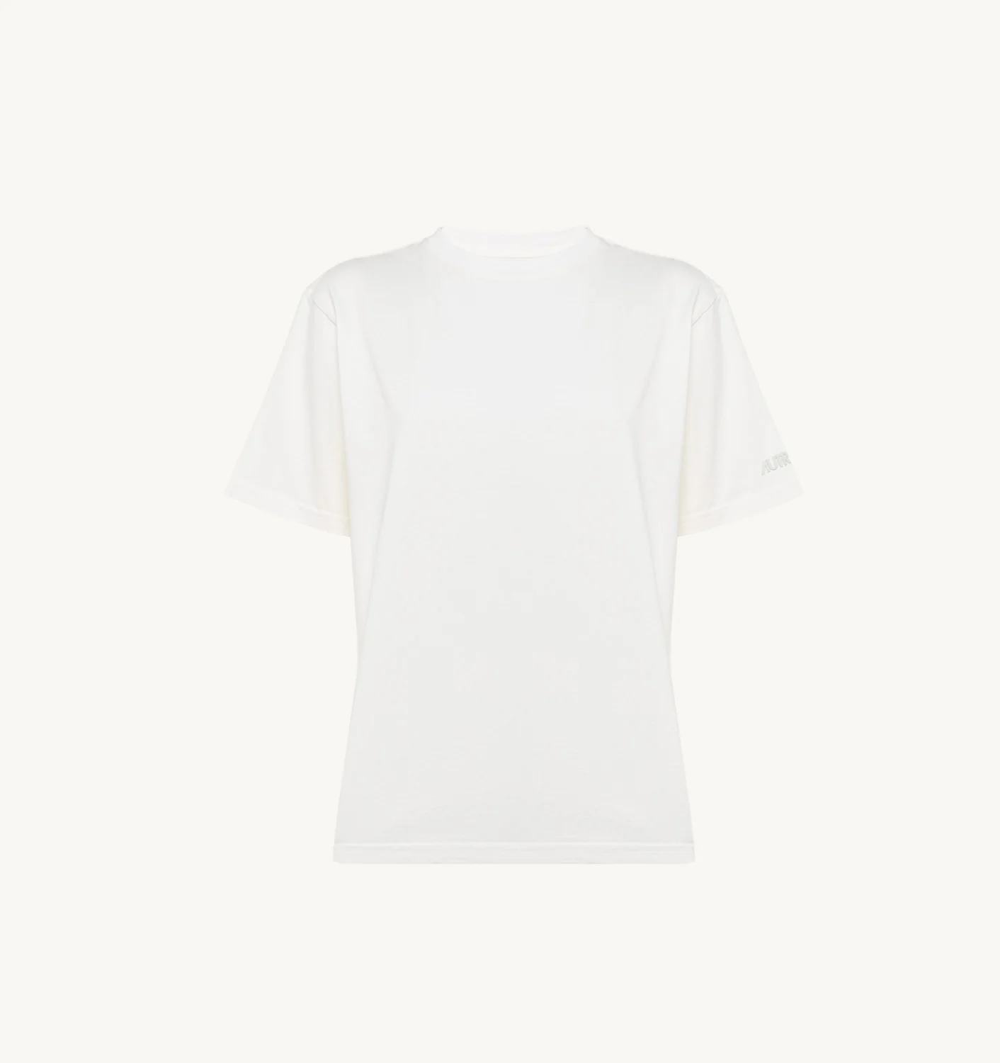 VALKOINEN LOGOLLINEN PUUVILLAINEN JERSEY-T-PAITA