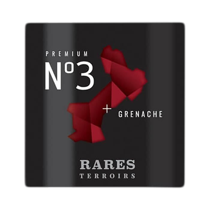 Pays d'Oc N°3 Grenache Rouge 2019 - Lot de 6x75cl - Rares Terroirs - Vin IGP Rouge du Languedoc - Roussillon - Cépage Grenache