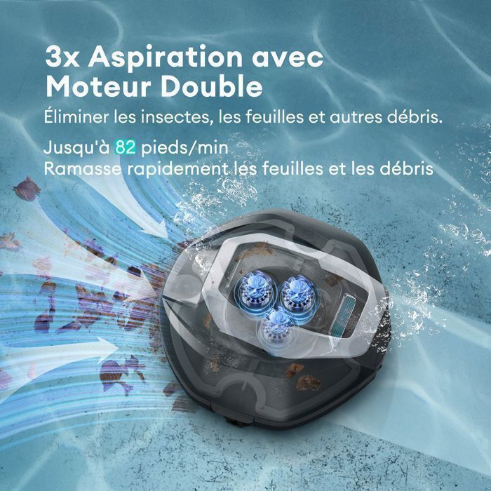 Robot pulitore per piscine Ultenic Pooleco P10S 2026 - Tre motori - 90 minuti di pulizia, telecomando e app, per piscine fino a 80 m²