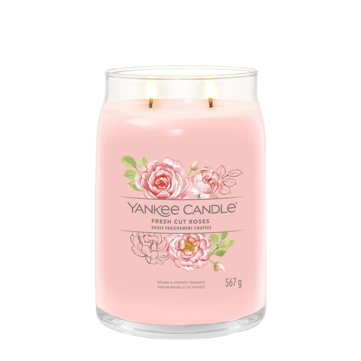 YANKEE CANDLE Grande Jarre Roses Fraîchement Coupées