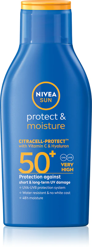 Loção hidratante com protetor solar NIVEA SUN Protect & Moisture FPS 50+