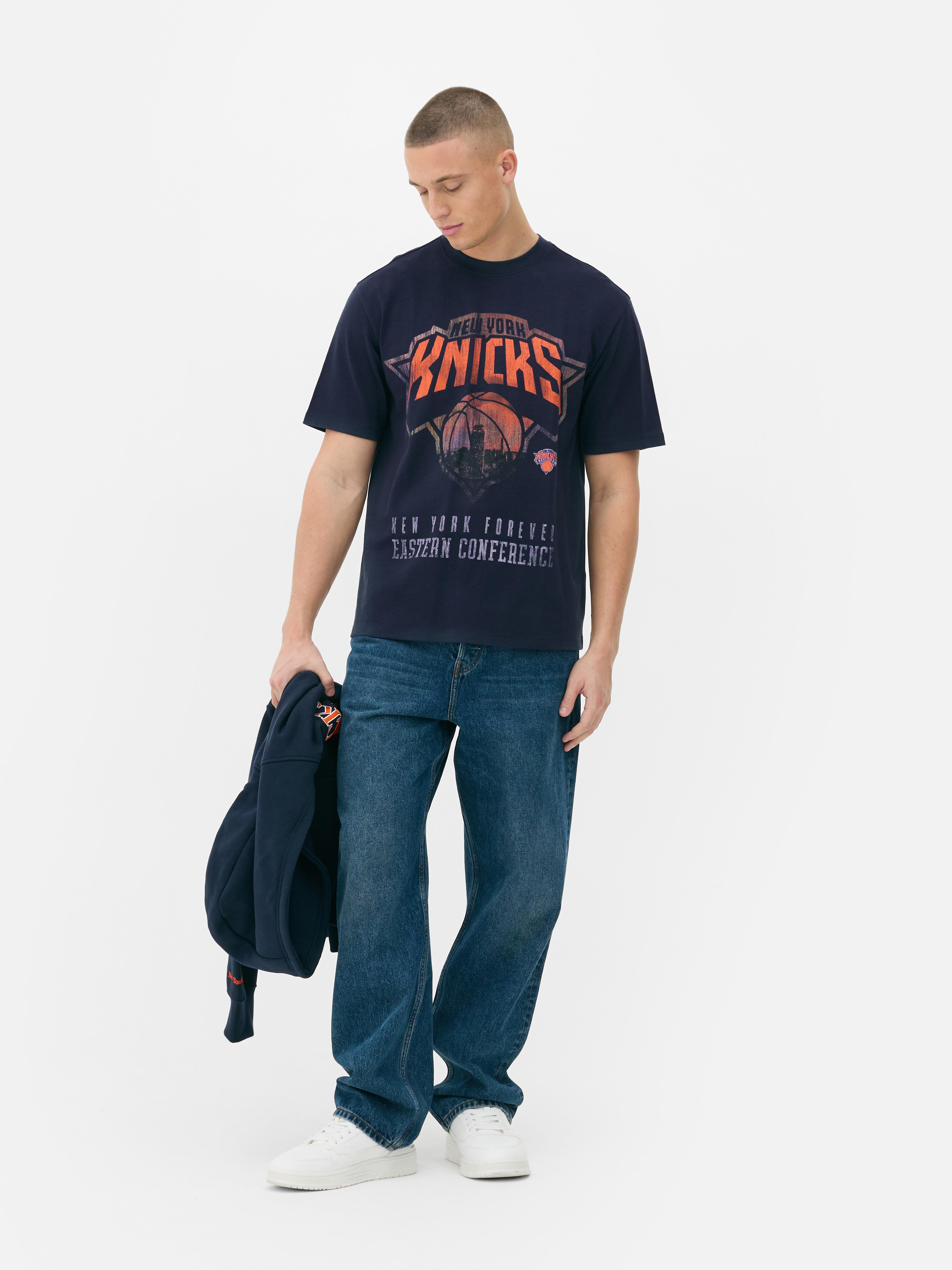 Tricou NBA New York Knicks cu imprimeu Un tricou sport cu guler rotund și imprimeuri NBA New York Knicks