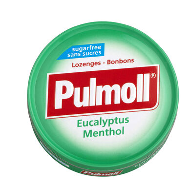 Pulmoll Bonbons Sukkerfrie Eukalyptus Mentol Beroligende Halspastiller 45g