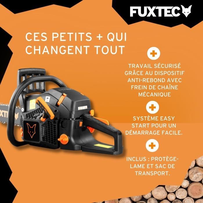 Motosierra de gasolina FUXTEC FX-KS262 - 61,5 cc, 20 pulgadas, edición negra
