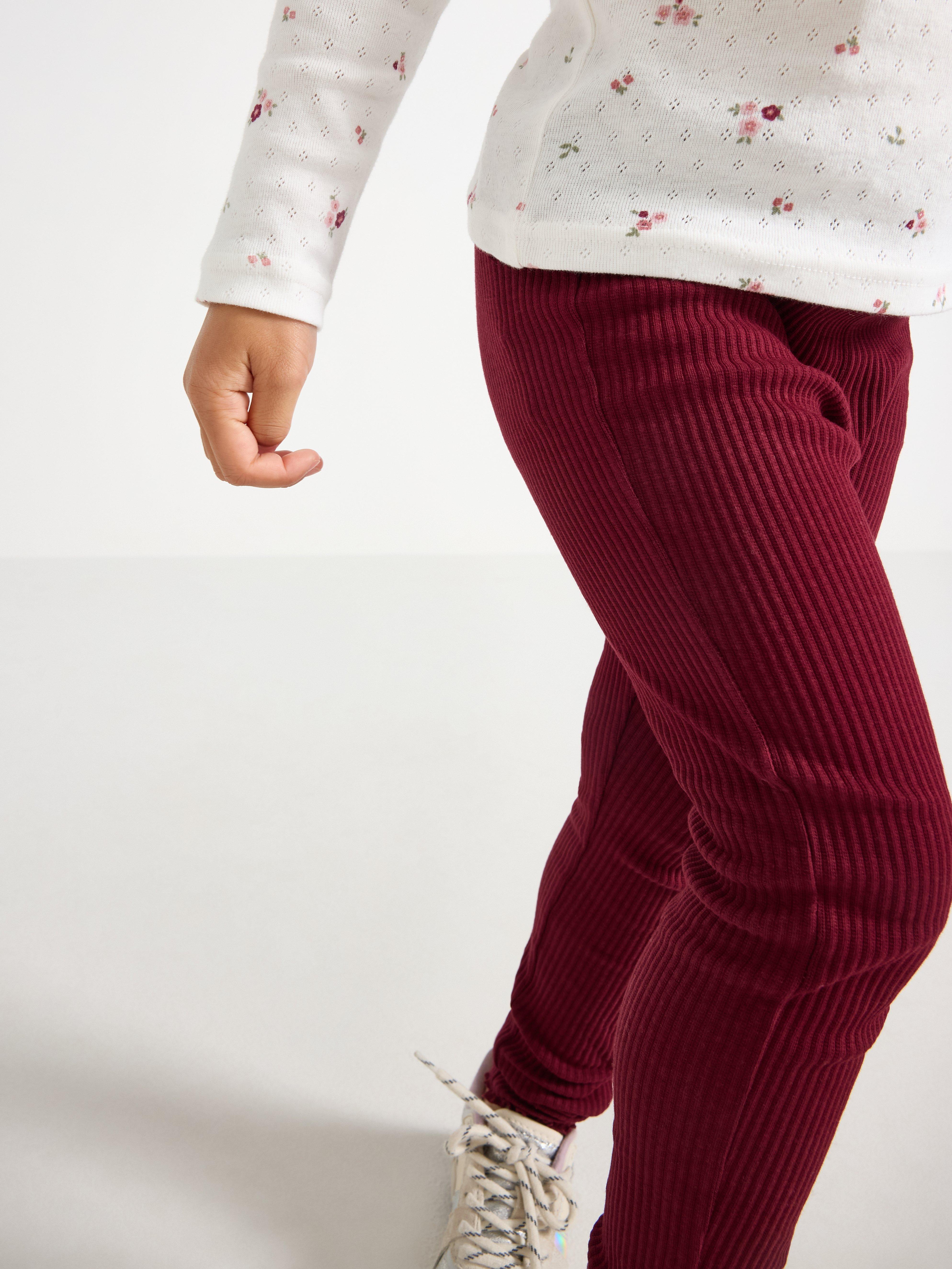 Žebrované legíny Dk dusty red