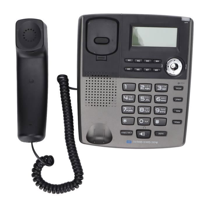 Teléfono fijo con cable, pantalla angular extragrande, altavoz y pantalla para el hogar y la oficina.