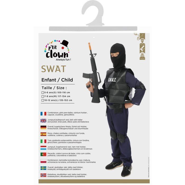 Disfraz de SWAT para niños - Payaso pequeño - Disfraz para carnaval, Halloween, cosplay, cumpleaños