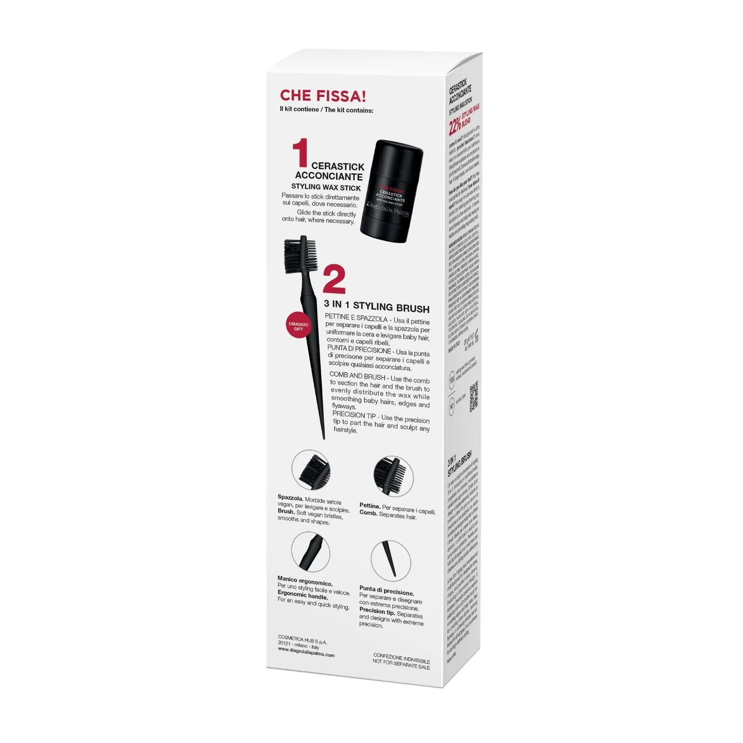 I Capelli CHE FISSA! STYLING KIT: Cerastick Acconciante + 3-In-1 Styling Brush - Cofanetti per Capelli, Pettini, Cera effetto lucido