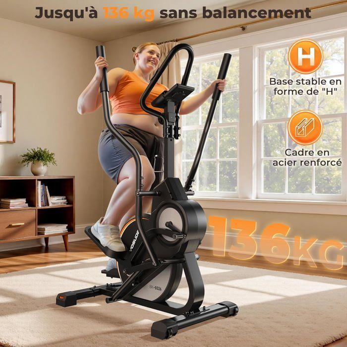 YOSUDA 3-in-1 Crosstrainer: Stepper, sporttrap, 16 magnetische niveaus, 8 kg vliegwiel, 45° hellingshoek, LCD-scherm.