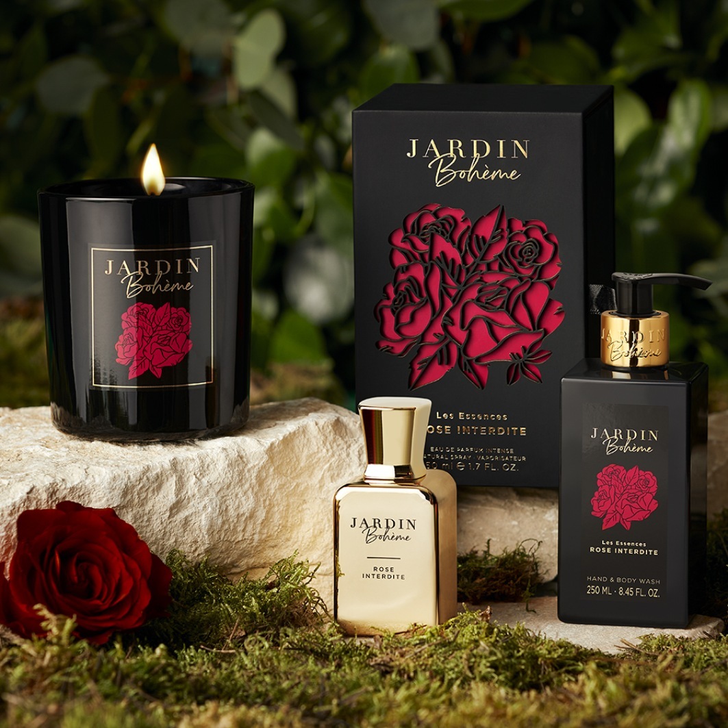 Jardin Bohème Candle Les Essences Rose Interdite kvapioji žvakė - 250g