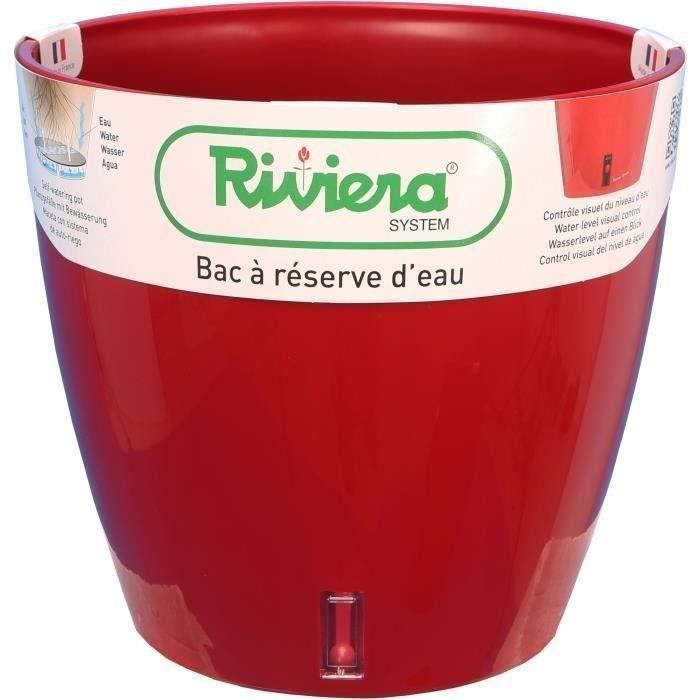 Maceta con depósito de agua - RIVIERA - EVA NEW Redonda - Ø 36 x H 33 cm - Roja