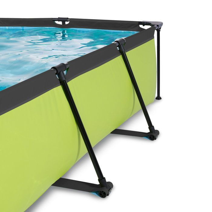 Piscina EXIT Lime de 220x150x65 cm con bomba de filtro y toldo - verde