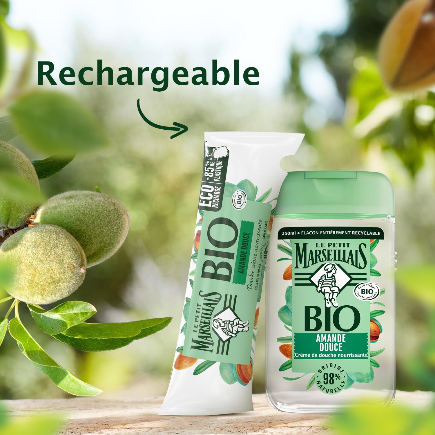 Le Petit Marseillais Crème de Douche Bio Nourrissante[[,]] au pHneutre[[,]] Amande Douce[[,]]