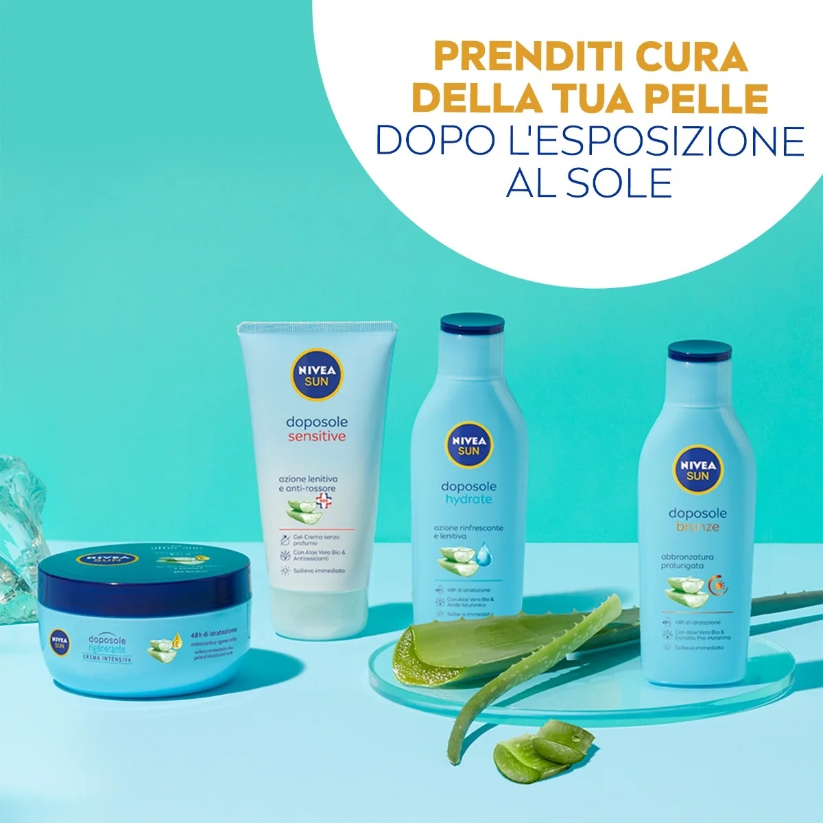 Loção pós-sol Nivea Sun Hydrate 200 ml refrescante e hidratante
