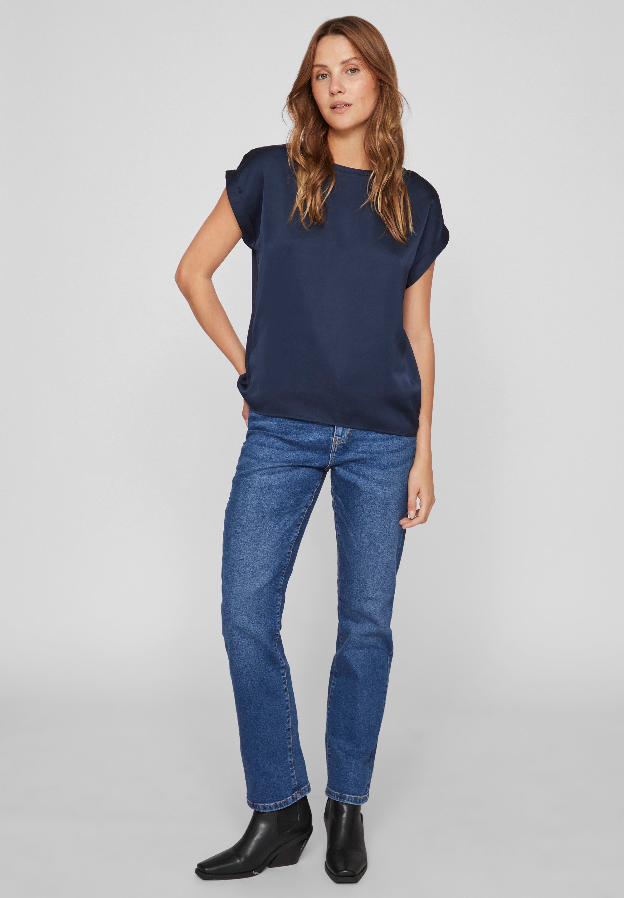 VILA VIELLETTE - Top - blazer blu scuro