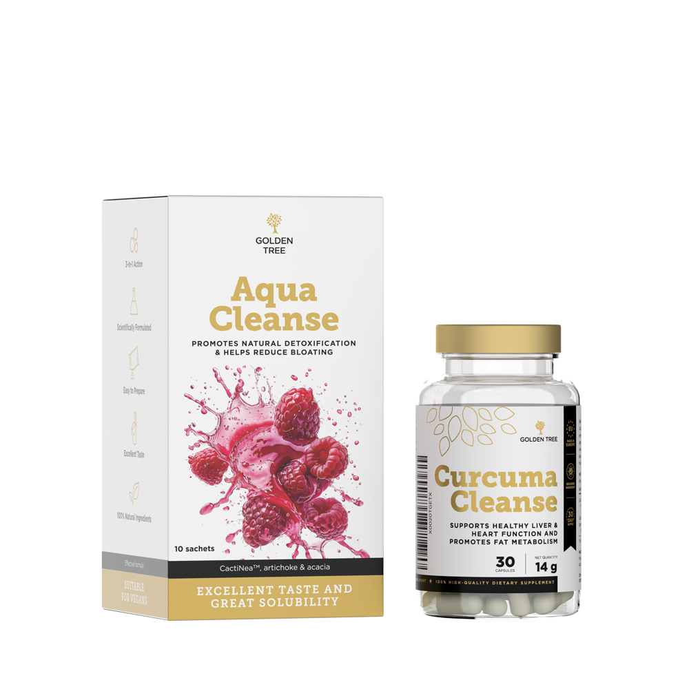 Golden Tree Aqua Cleanse + Curcuma tīrīšanas komplekts