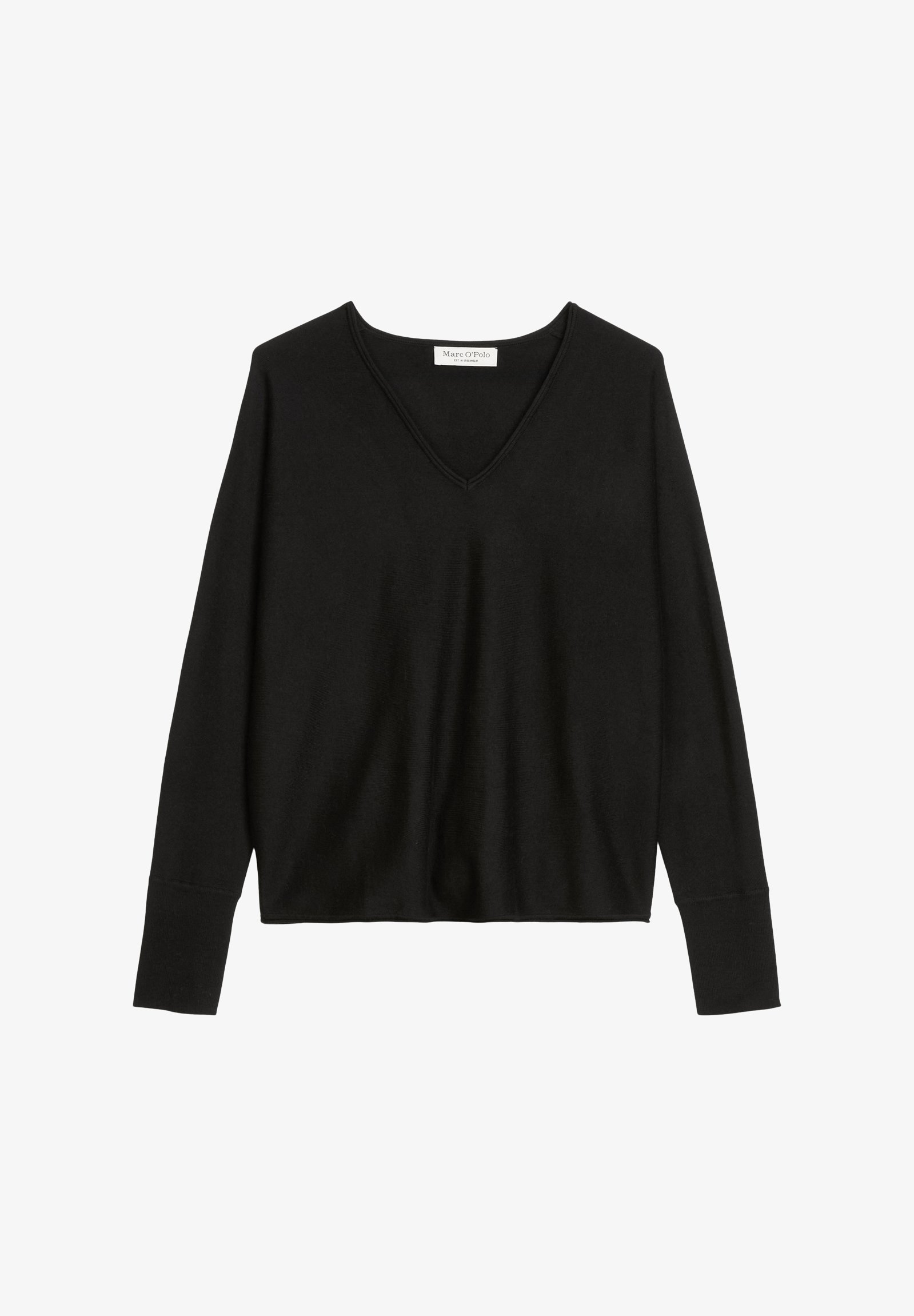 Marc O'Polo LONGSLEEVE V-NECK - Trui - black